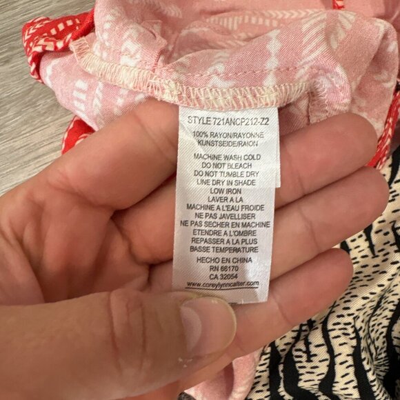 Anthropologie Black Red Tan Corey Lynn CarterZebra Contrast Jumpsuit M - Picture 6 of 10